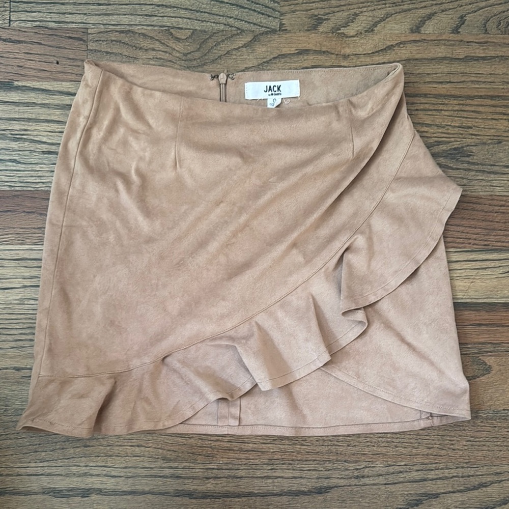 Jack by BB Dakota Tan Asymmetrical Wrap Mini Skirt